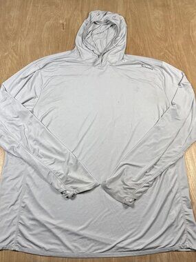 Simms Solarflex UPF 50 Men’s Light Gray Lightweight Pullover Fishing Hoodie XL